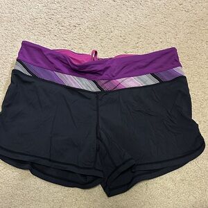 lululemon athletica Black and Purple Athletic Shorts
